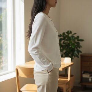 🇺🇸Tommy Hilfiger: White Cotton Cardigan